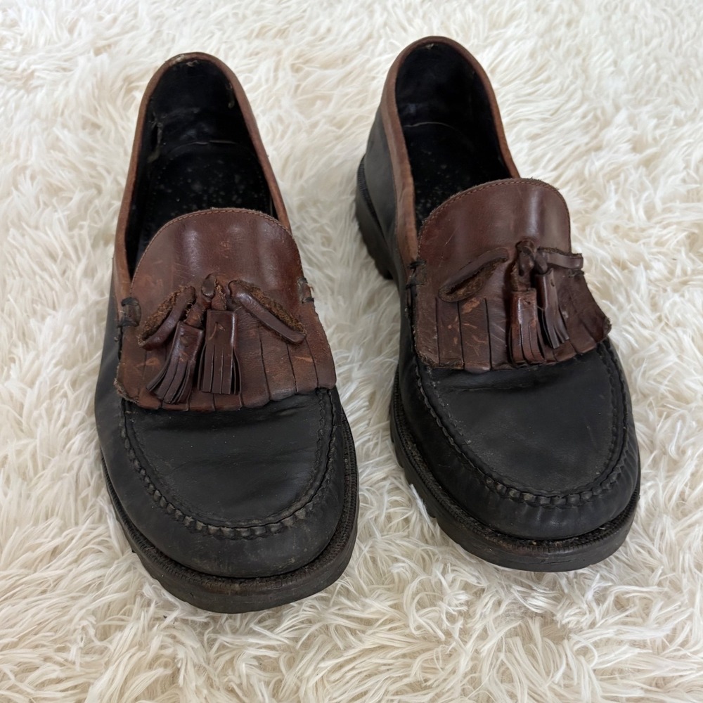 Cole Haan Country Tassel Loafers Leather Black Brown Men's Shoes 10.5‎